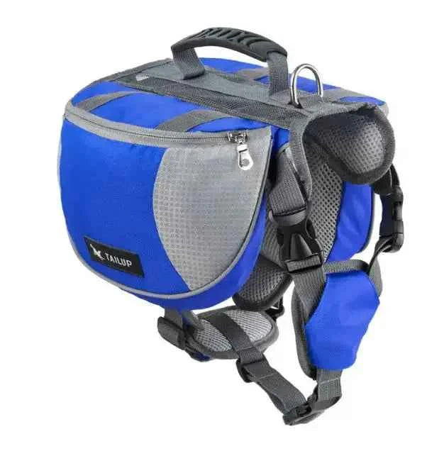 Trail Teck Pet Saddle Backpack designed for dogs to carry gear comfortably during hiking, camping, and outdoor adventures