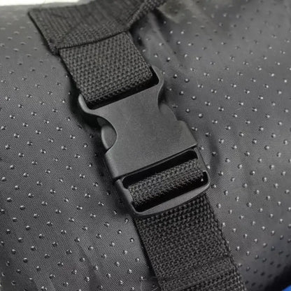 Camping dog bed buckle strap and non slip outdoor dog bed material